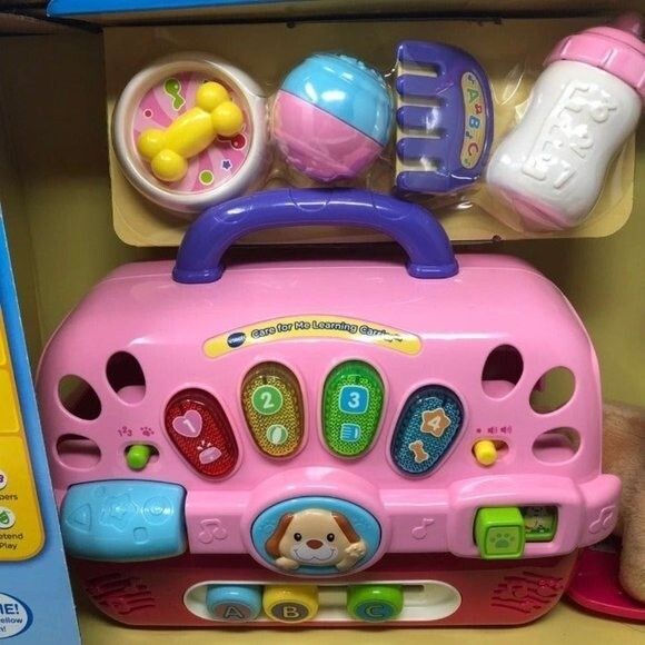 Vtech Care for Me Learning Carrier Puppy Dog Toy Set Infant Toddler Sounds NEW - Picture 5 of 10